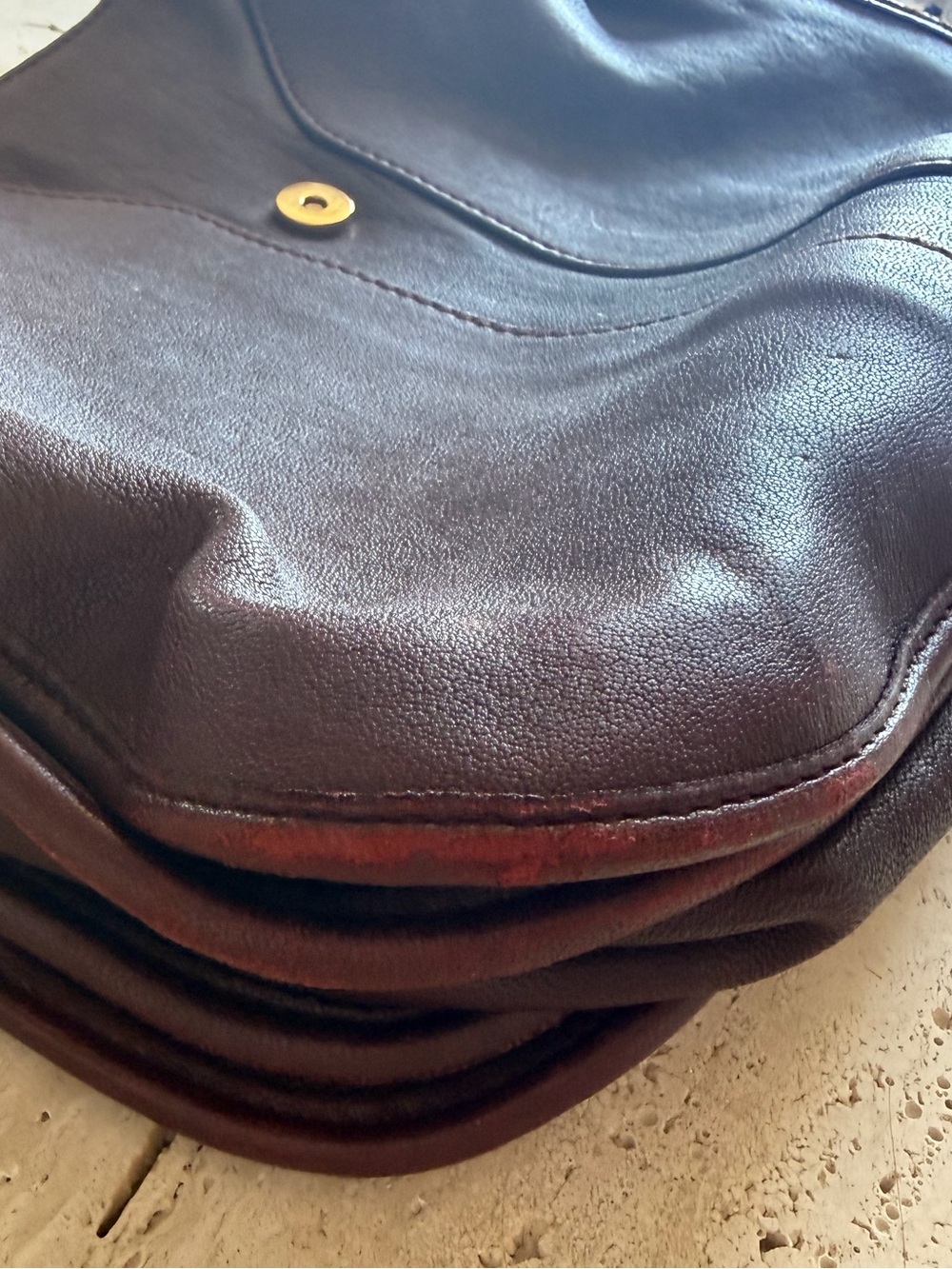 Yves Saint Laurent Burgundy Leather Shoulder Bag - Picture 8 of 10